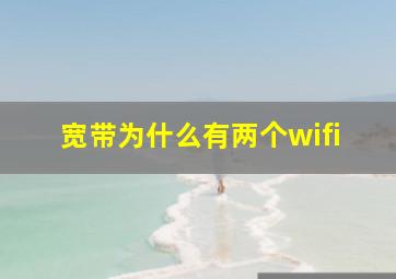 宽带为什么有两个wifi