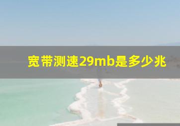 宽带测速29mb是多少兆