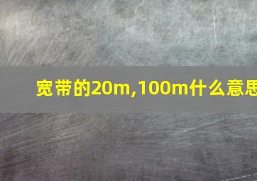 宽带的20m,100m什么意思