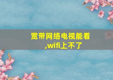 宽带网络电视能看,wifi上不了