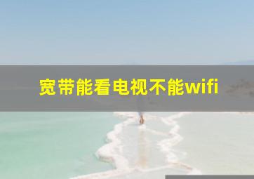 宽带能看电视不能wifi