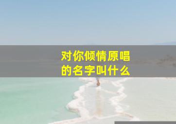 对你倾情原唱的名字叫什么