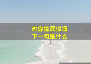 对你情深似海下一句是什么