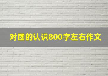 对团的认识800字左右作文