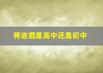 将进酒是高中还是初中