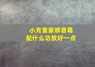 小克雷蒙娜音箱配什么功放好一点