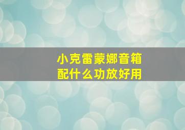 小克雷蒙娜音箱配什么功放好用