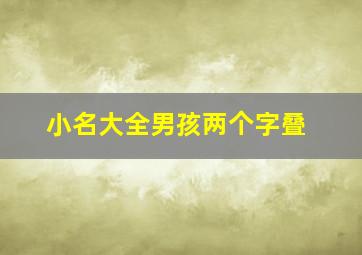 小名大全男孩两个字叠