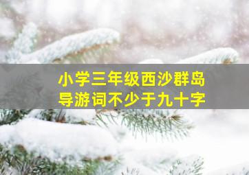 小学三年级西沙群岛导游词不少于九十字