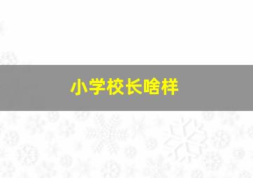 小学校长啥样