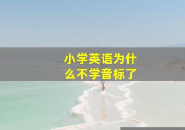 小学英语为什么不学音标了