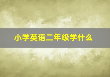 小学英语二年级学什么