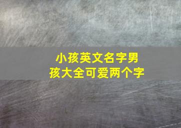 小孩英文名字男孩大全可爱两个字