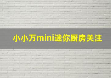 小小万mini迷你厨房关注