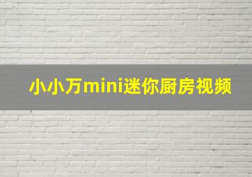 小小万mini迷你厨房视频