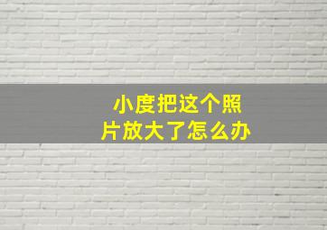 小度把这个照片放大了怎么办