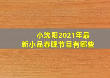 小沈阳2021年最新小品春晚节目有哪些