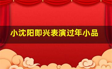 小沈阳即兴表演过年小品