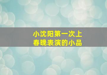 小沈阳第一次上春晚表演的小品