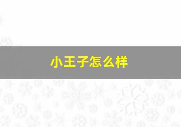 小王子怎么样