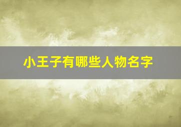 小王子有哪些人物名字