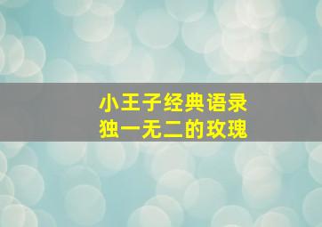 小王子经典语录独一无二的玫瑰