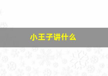 小王子讲什么