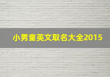 小男童英文取名大全2015