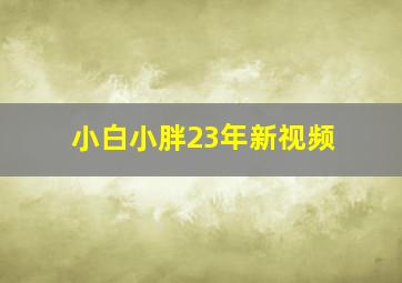 小白小胖23年新视频