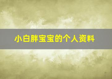 小白胖宝宝的个人资料