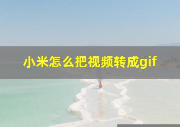 小米怎么把视频转成gif