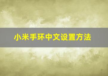 小米手环中文设置方法