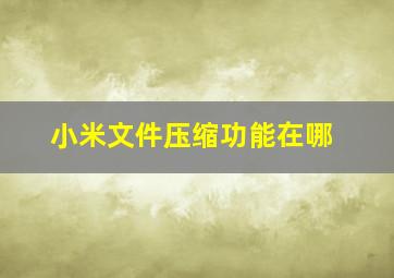 小米文件压缩功能在哪