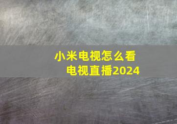 小米电视怎么看电视直播2024