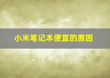 小米笔记本便宜的原因