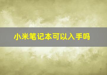 小米笔记本可以入手吗