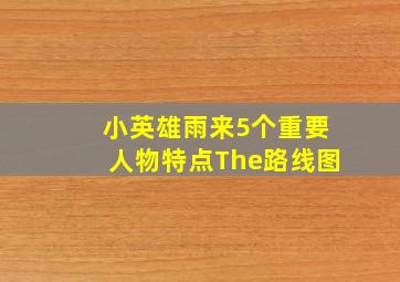 小英雄雨来5个重要人物特点The路线图