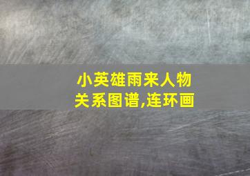 小英雄雨来人物关系图谱,连环画