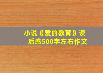 小说《爱的教育》读后感500字左右作文