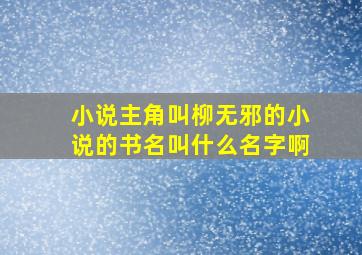 小说主角叫柳无邪的小说的书名叫什么名字啊