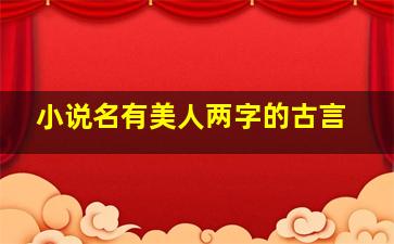 小说名有美人两字的古言