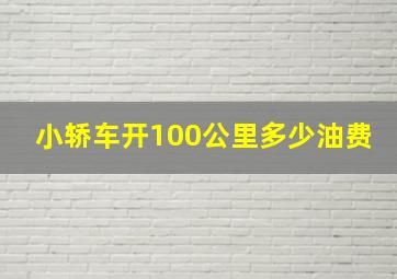 小轿车开100公里多少油费