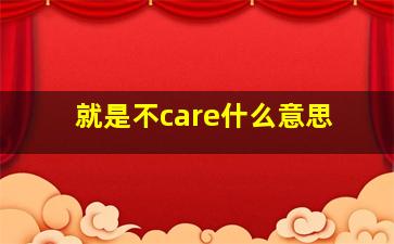 就是不care什么意思