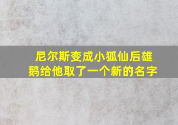 尼尔斯变成小狐仙后雄鹅给他取了一个新的名字