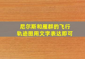 尼尔斯和雁群的飞行轨迹图用文字表达即可