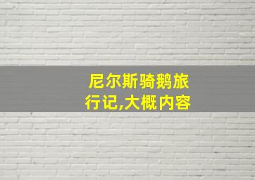 尼尔斯骑鹅旅行记,大概内容