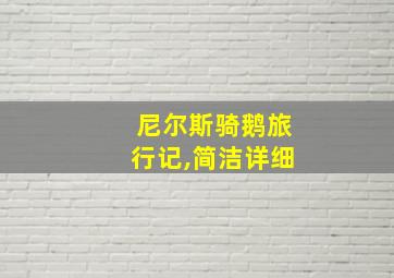 尼尔斯骑鹅旅行记,简洁详细