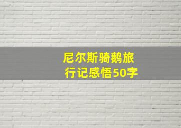 尼尔斯骑鹅旅行记感悟50字