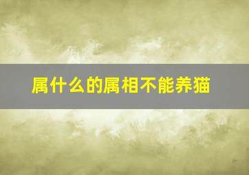 属什么的属相不能养猫