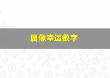 属像幸运数字